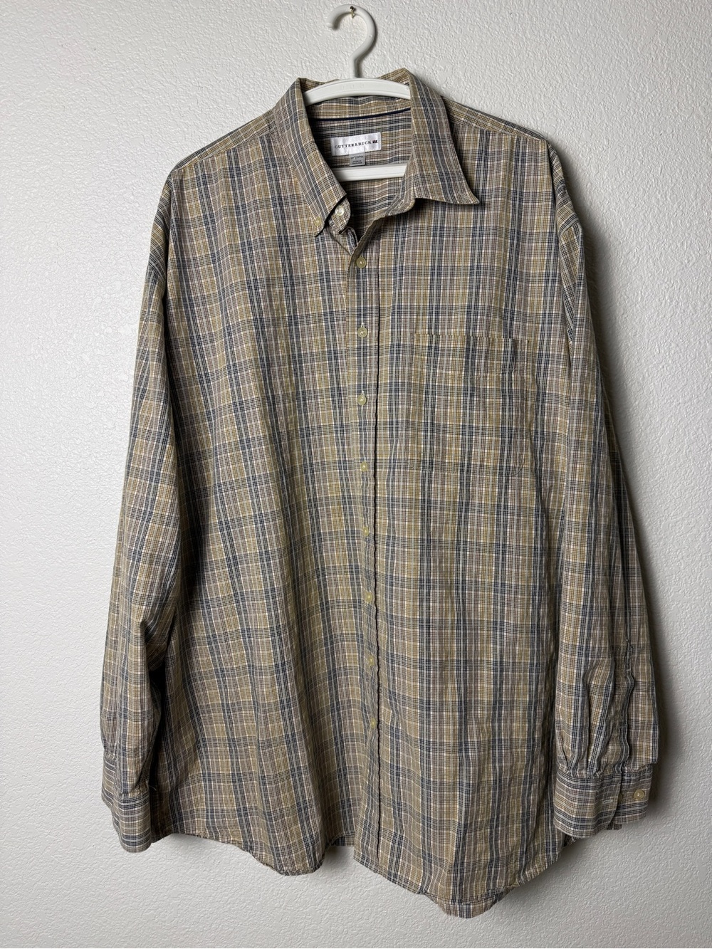 Cutter&Buck men’s big and tall Plaid Button-Up Shirt size 3XT/3TGL